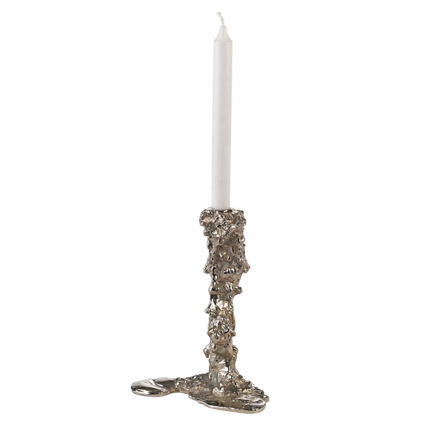 Drip lysestage, L - sølvfarvet